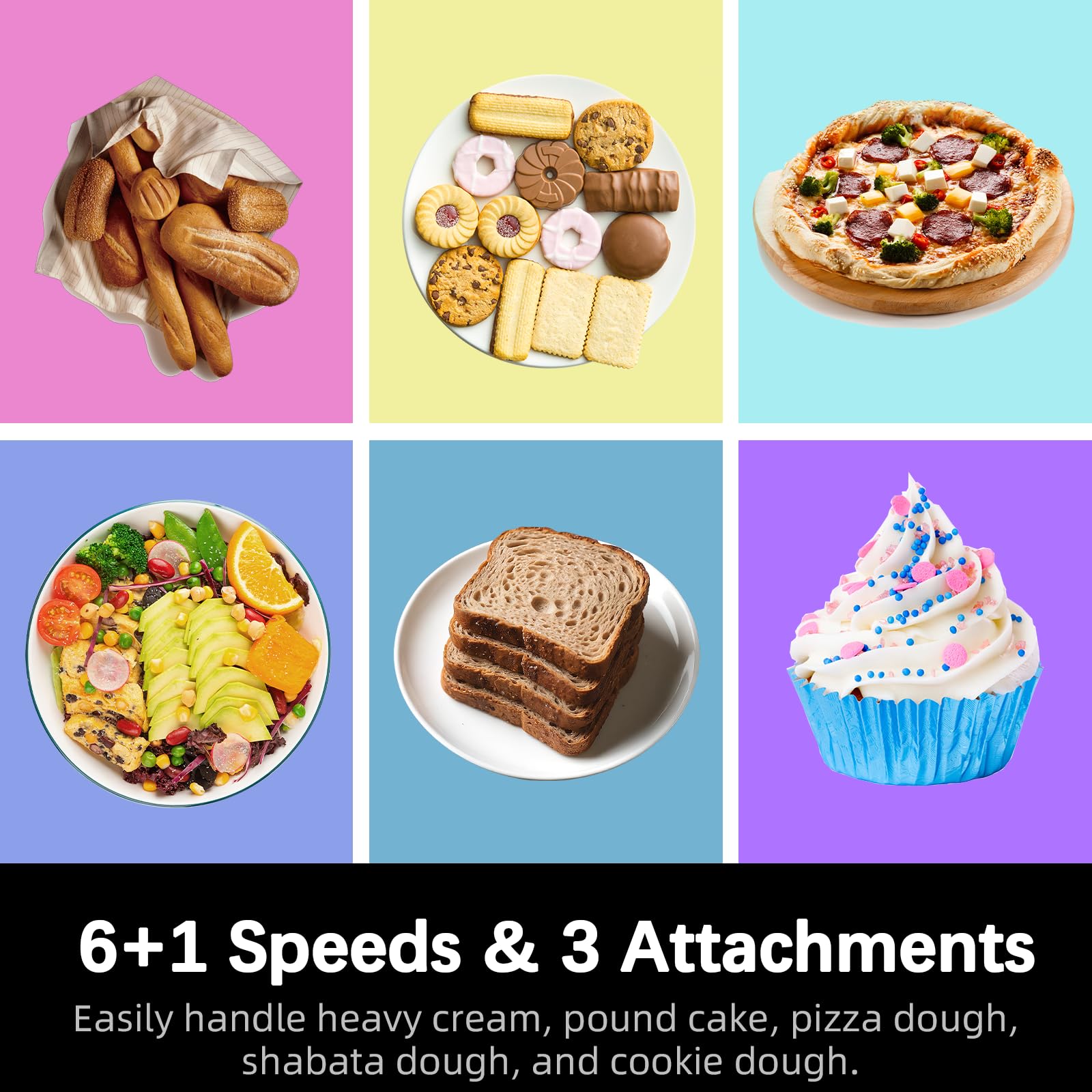 CKemu mezcladora con motor de 660W para masas densas