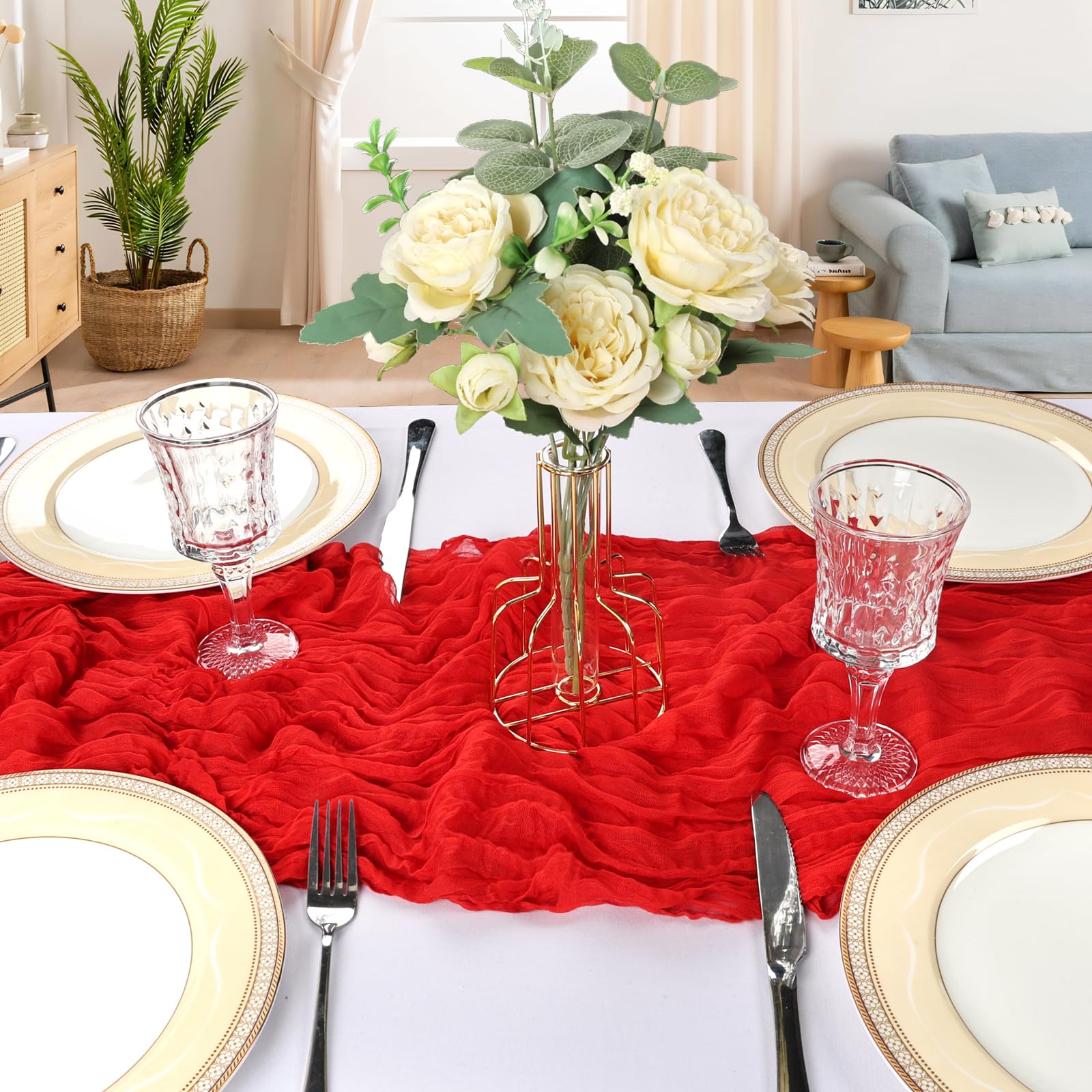 CKIKU caída suave para mesa, drapeado elegante