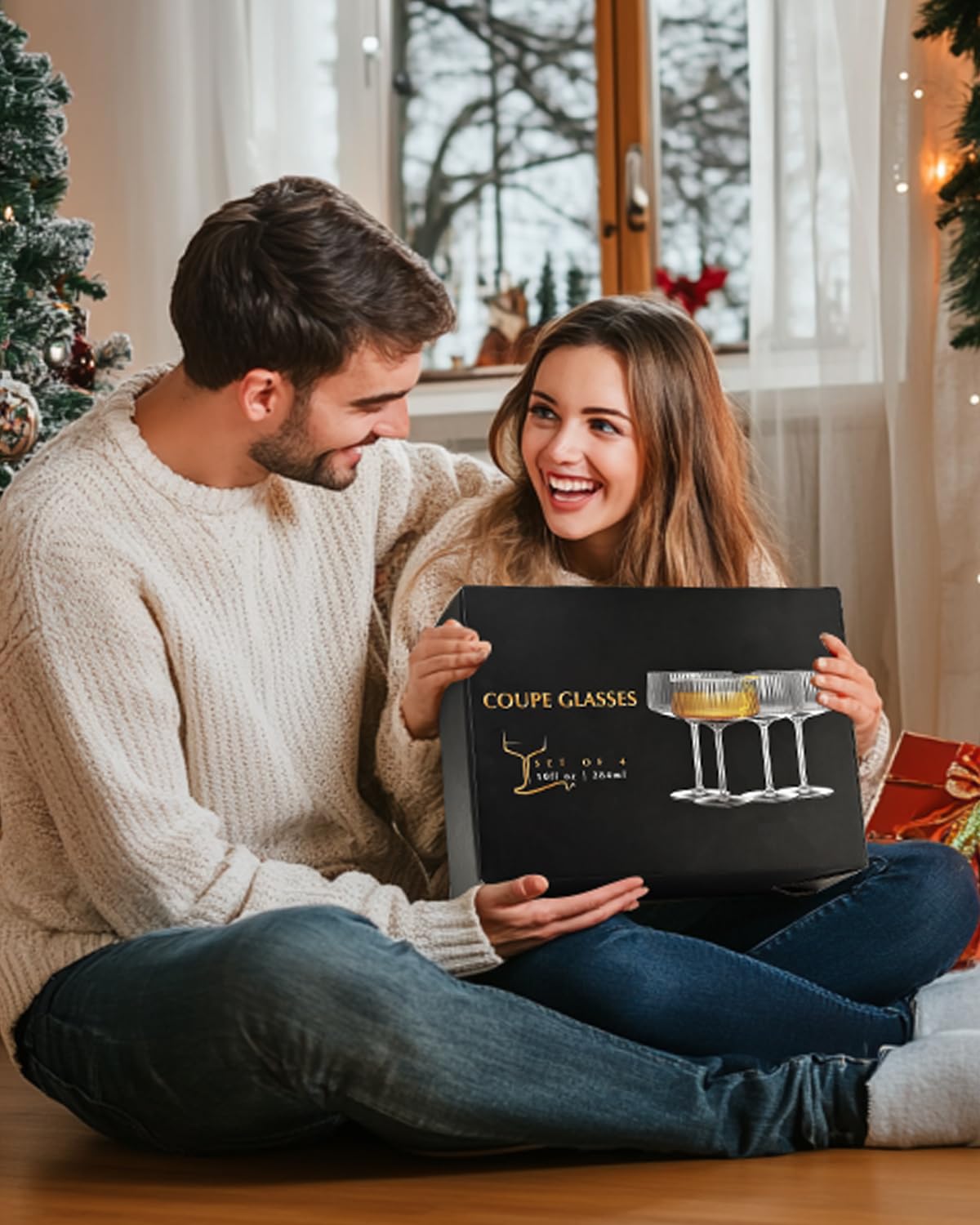 Caja regalo CL FUN para copas de cóctel elegante 10 onzas.