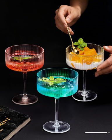 CL FUN copa coupe aperol spritz, color y burbujeo visual.