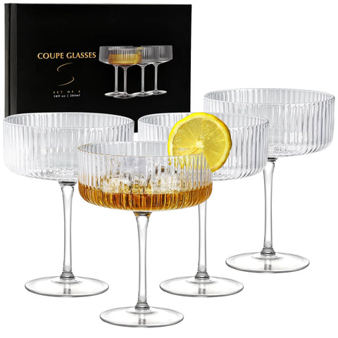 Copa CL FUN coupe estriada de 10 onzas, ideal para reuniones con estilo.