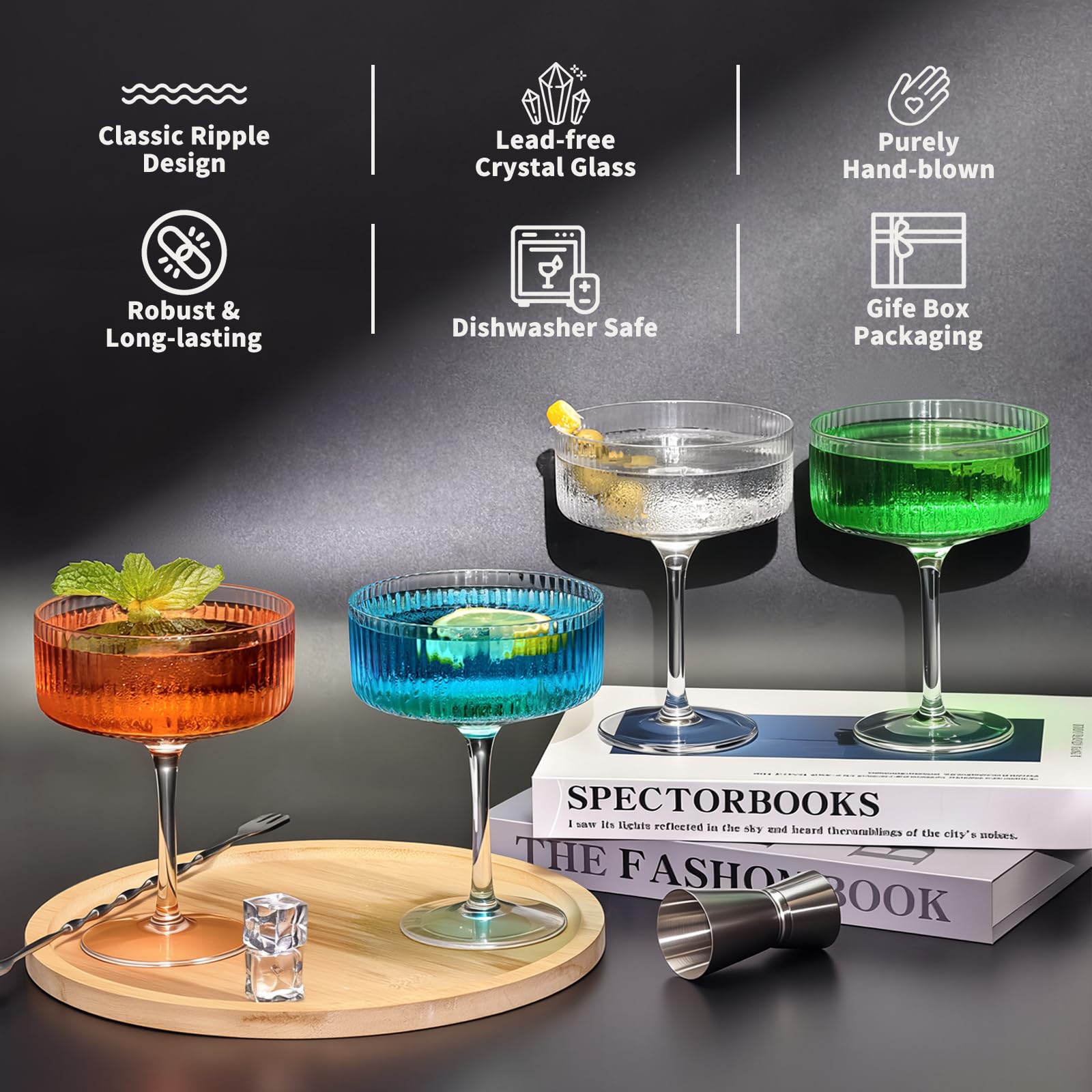 Caja-regalo elegante de CL FUN Martini Coupe, ideal como regalo sofisticado.