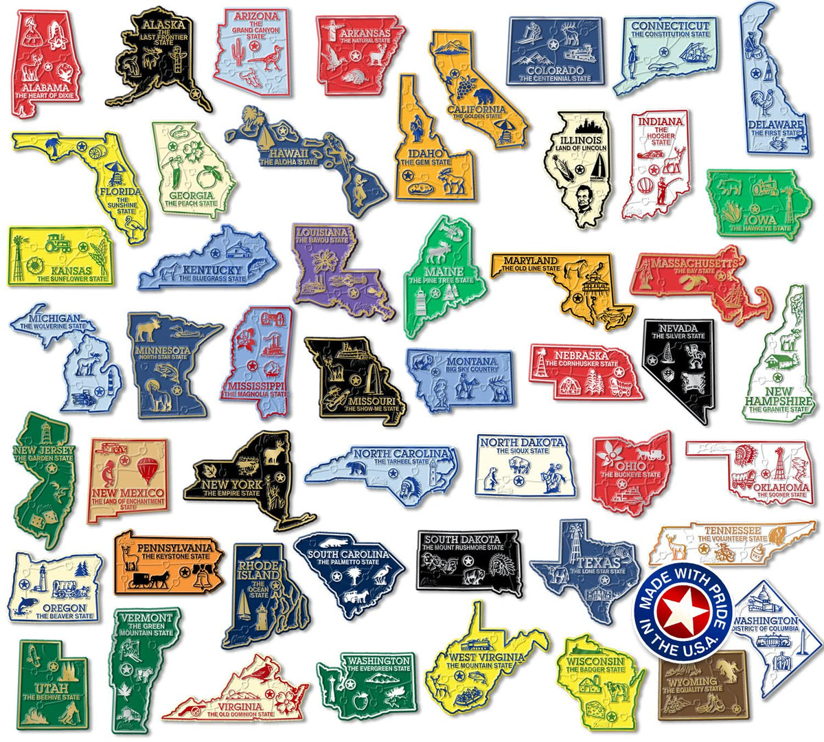 Classic Magnets: imán estatal original con 51 piezas para colección
