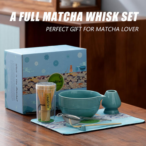 Clay&Fire caja regalo azul presentación atractiva para amantes del matcha