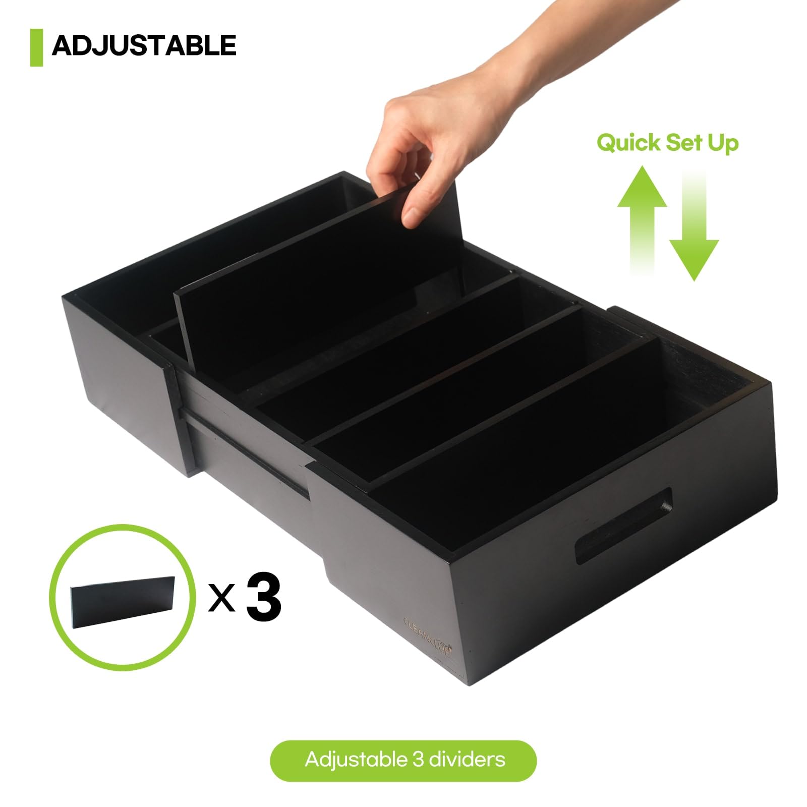 CLEANCLUE Caja de organizacion de cocina en bambú para tener todo a mano.