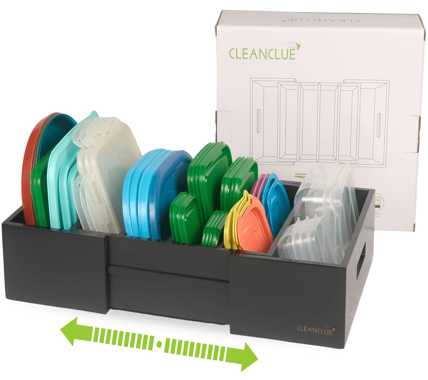 CLEANCLUE Organizador de tapas en bambú para facilitar el acceso y la organización.