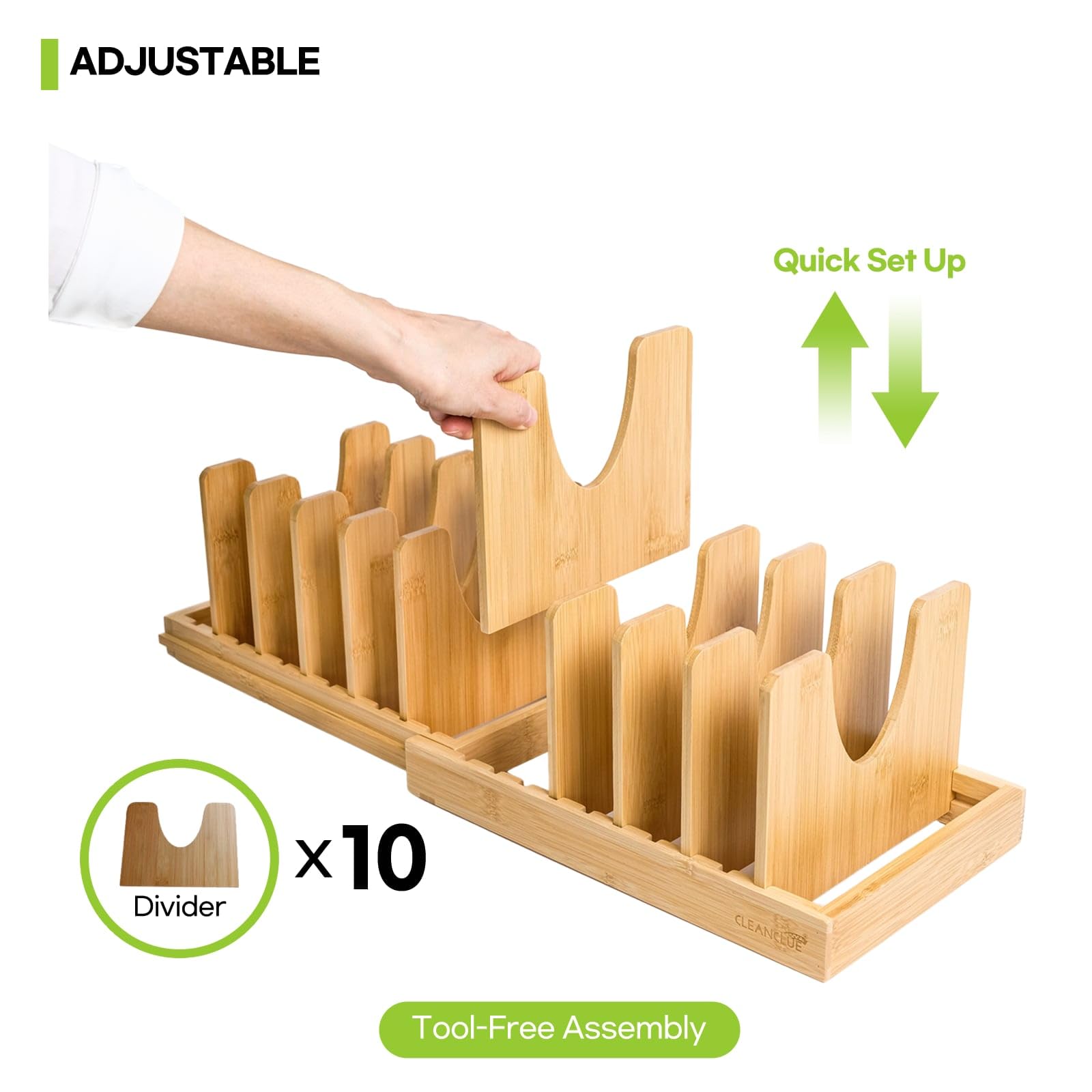 CLEANCLUE patas antideslizantes mantienen estable el organizador durante el uso.