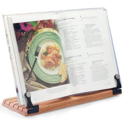 Porta-libros de cocina acrílico Clear Solutions protege de salpicaduras y facilita la lectura.