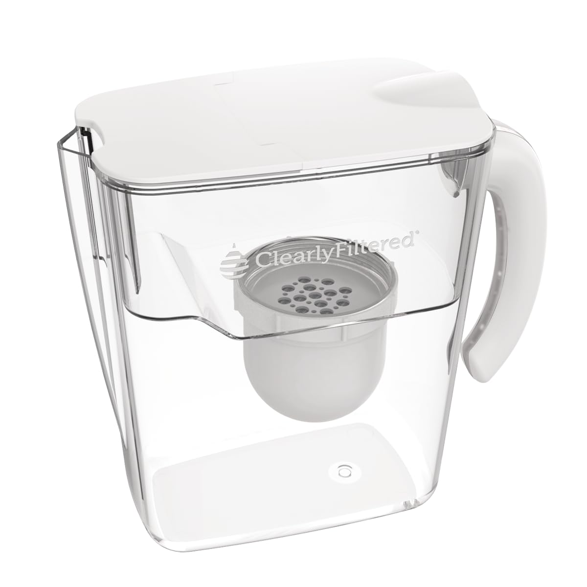 Jarra Clearly Filtered con diseño ergonómico para verter con comodidad en casa