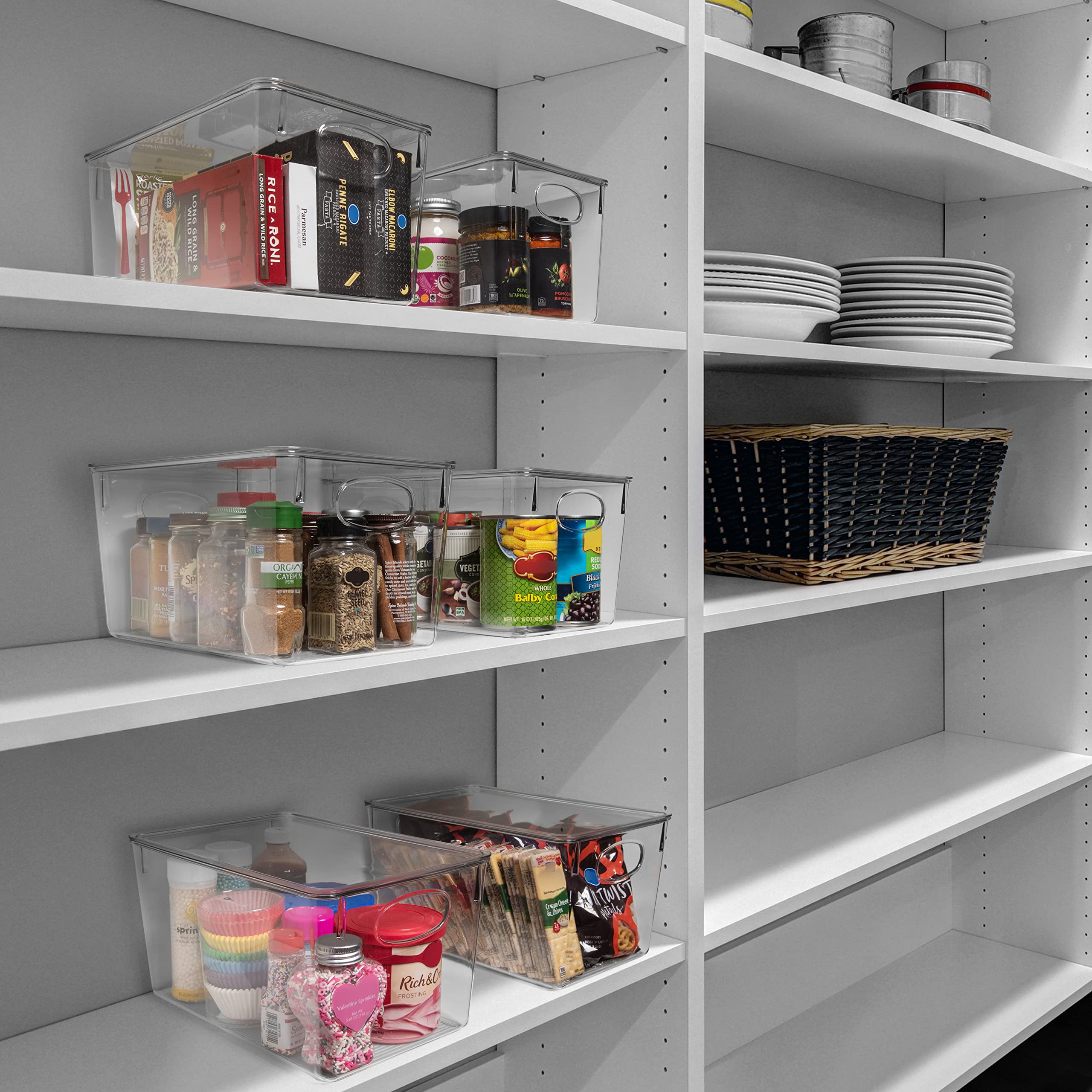 ClearSpace bandejas para refrigerador con tapas para ordenar alimentos