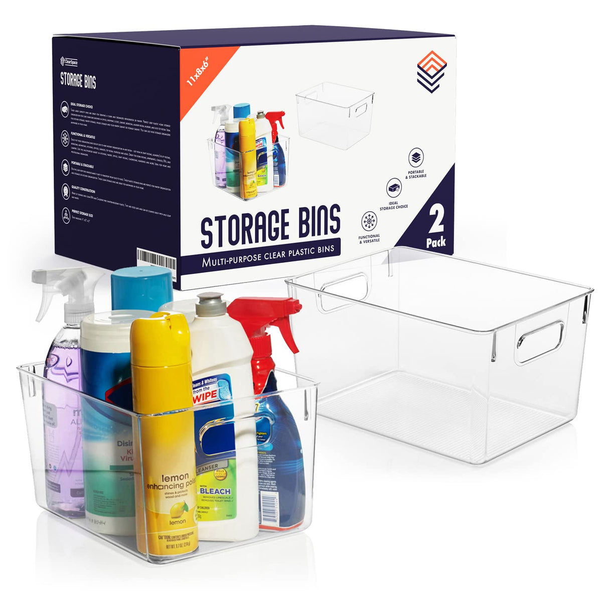 ClearSpace bin plástico transparente para despensa facilita la organización visible