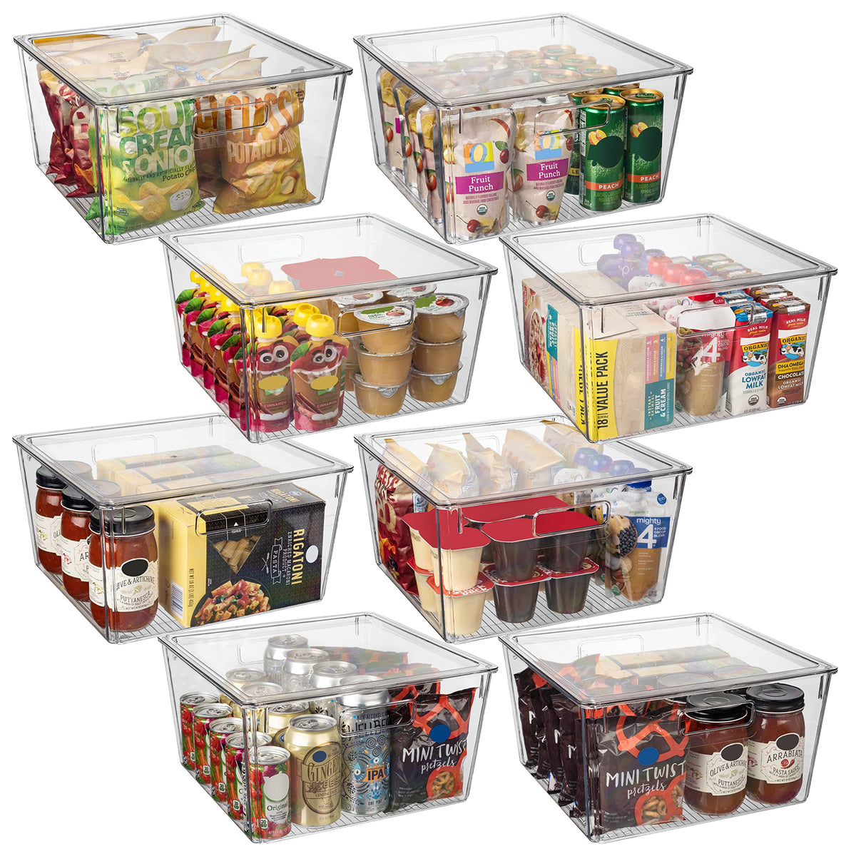 CLEARSPACE cajas de almacenamiento plástico con tapas XL para cocina organizada