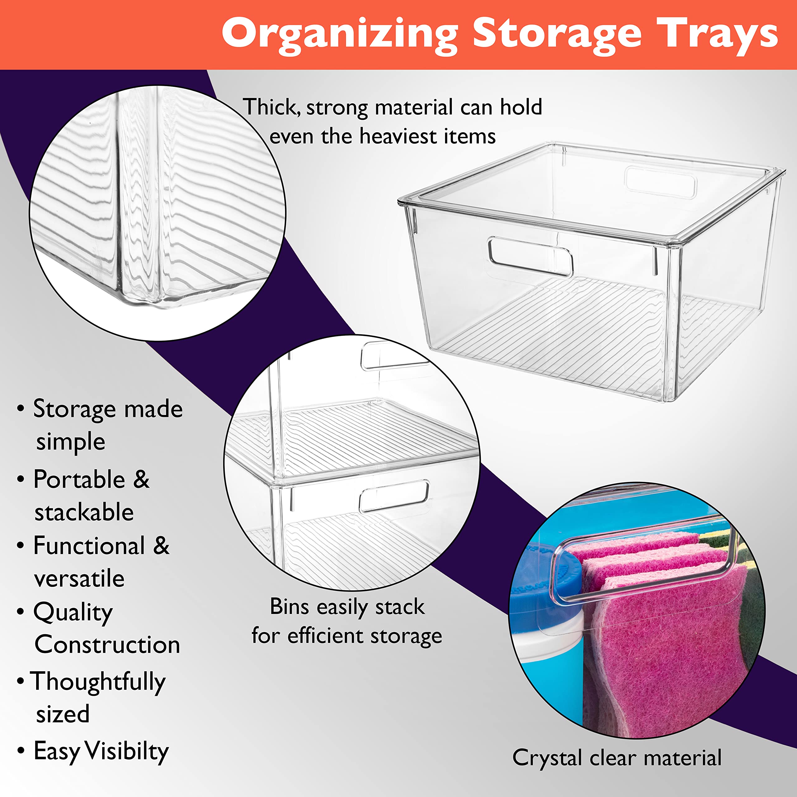 CLEARSPACE cajas con asas laterales para transportar con comodidad