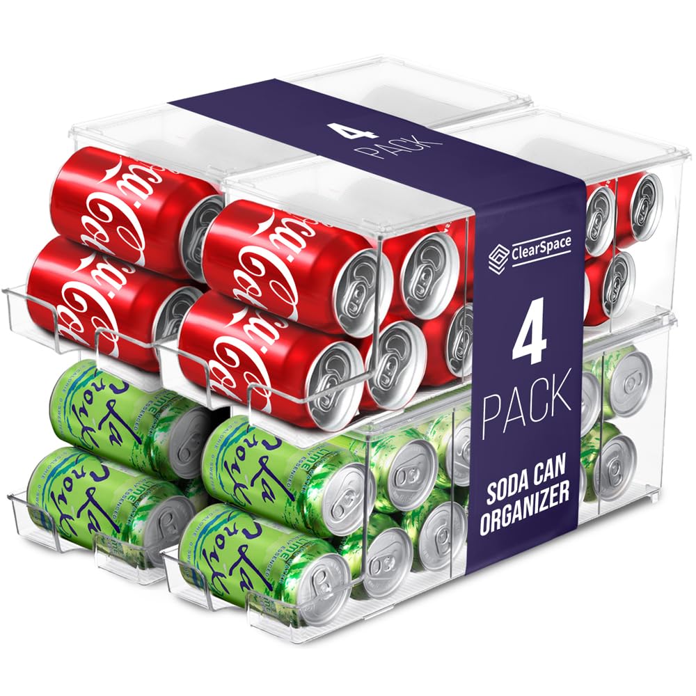 ClearSpace latas: organizador para refrigerador, capacidad de 12 latas, acceso rápido.