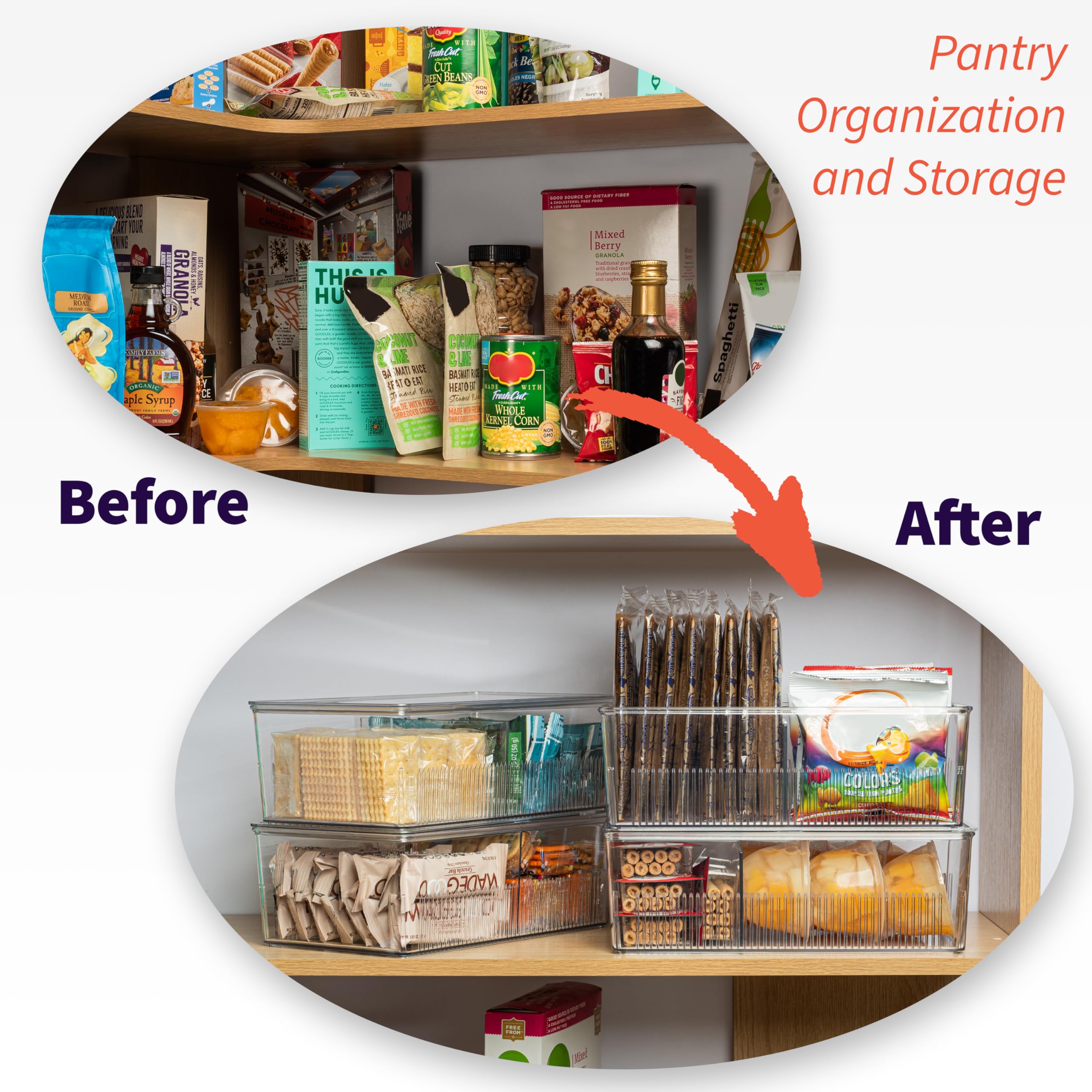ClearSpace organizadores para refrigerador con tapas que evitan desorden