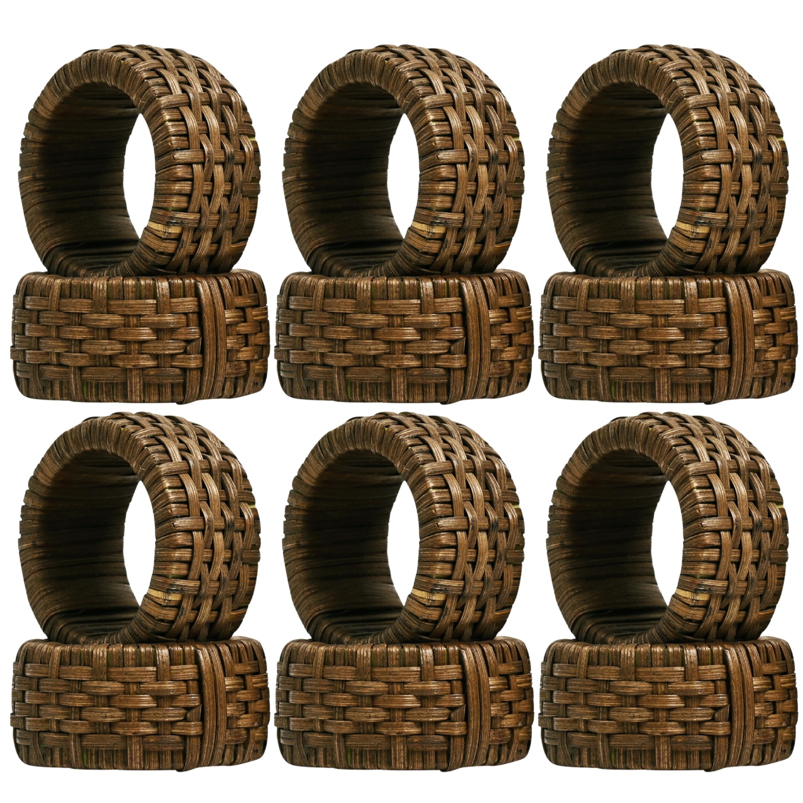 CLEENTABLE anillos de servilleta juta nogal, ideales para cenas familiares con estilo rústico.