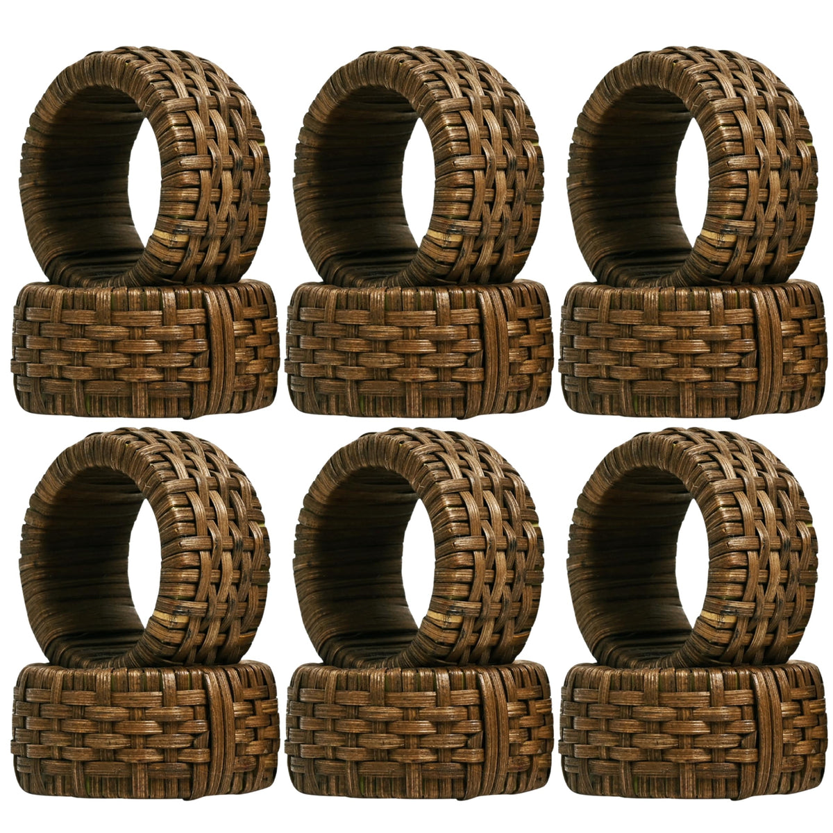 CLEENTABLE anillos de servilleta juta nogal, ideales para cenas familiares con estilo rústico.