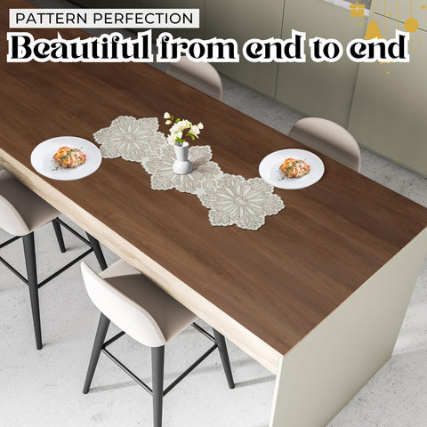 CLEENTABLE mesa de comedor resalta con cuentas brillantes para momentos especiales.