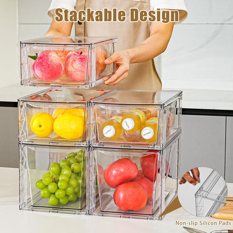 Clemate 8Pack: cajones transparentes para despensa que facilitan ubicar contenidos.