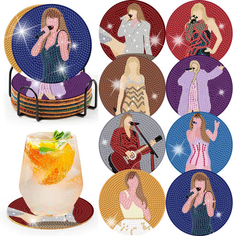 Clendo posavasos diamante Pop Star para decorar la mesa con brillo duradero