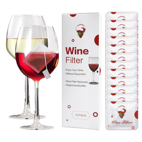 Clerona filtro de vino: paquete de 12 para casa o fiesta.