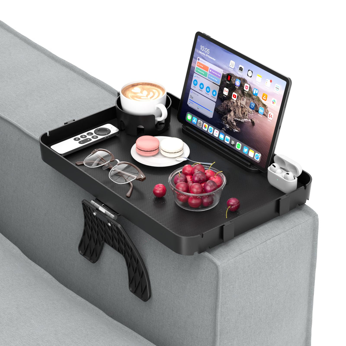 CLESOO bandeja reposabrazos para sofá, amplia para bebidas y snacks