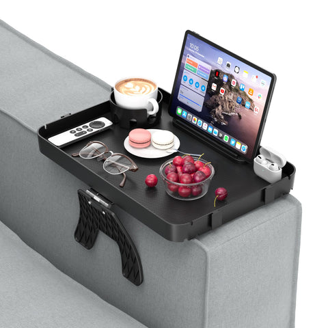 CLESOO bandeja reposabrazos para sofá, amplia para bebidas y snacks