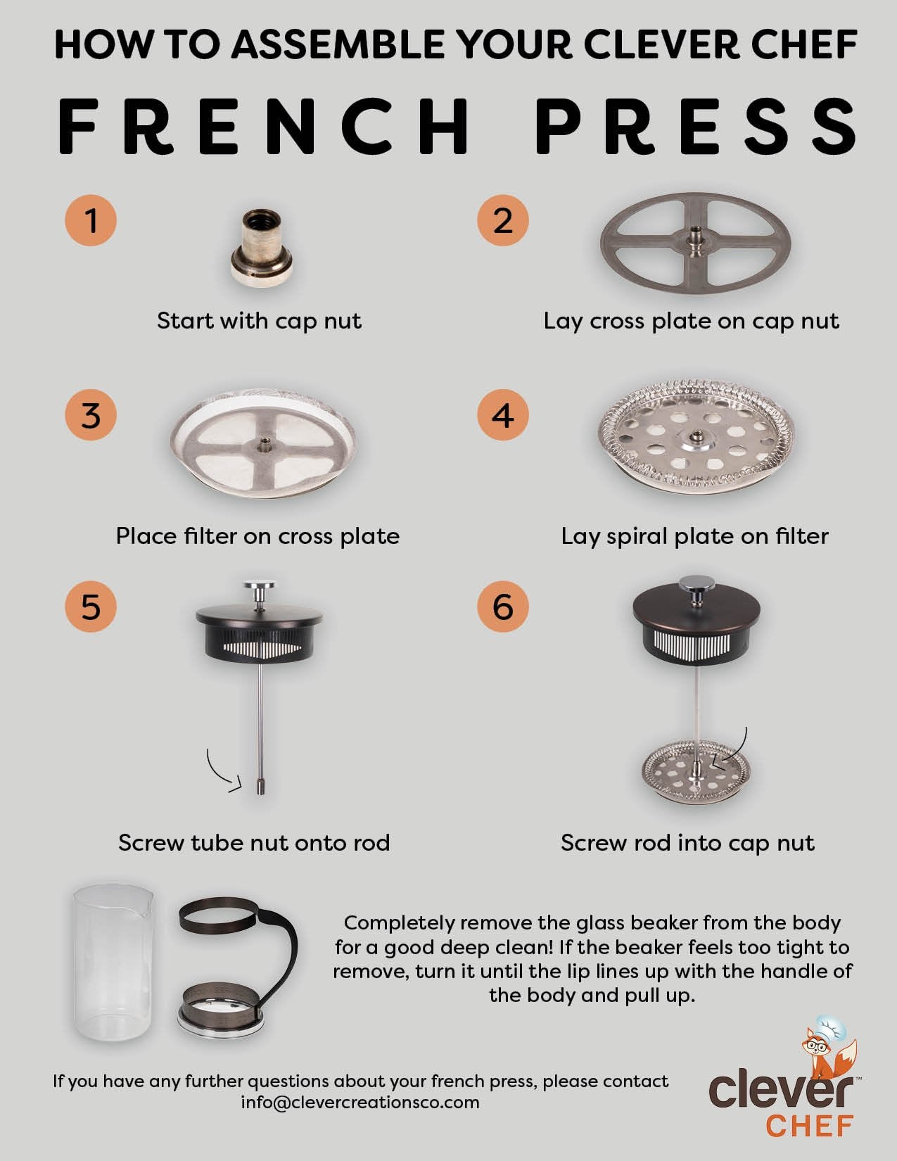 Clever Chef Prensa Francesa: ideal para oficina o camping con dos tazas.