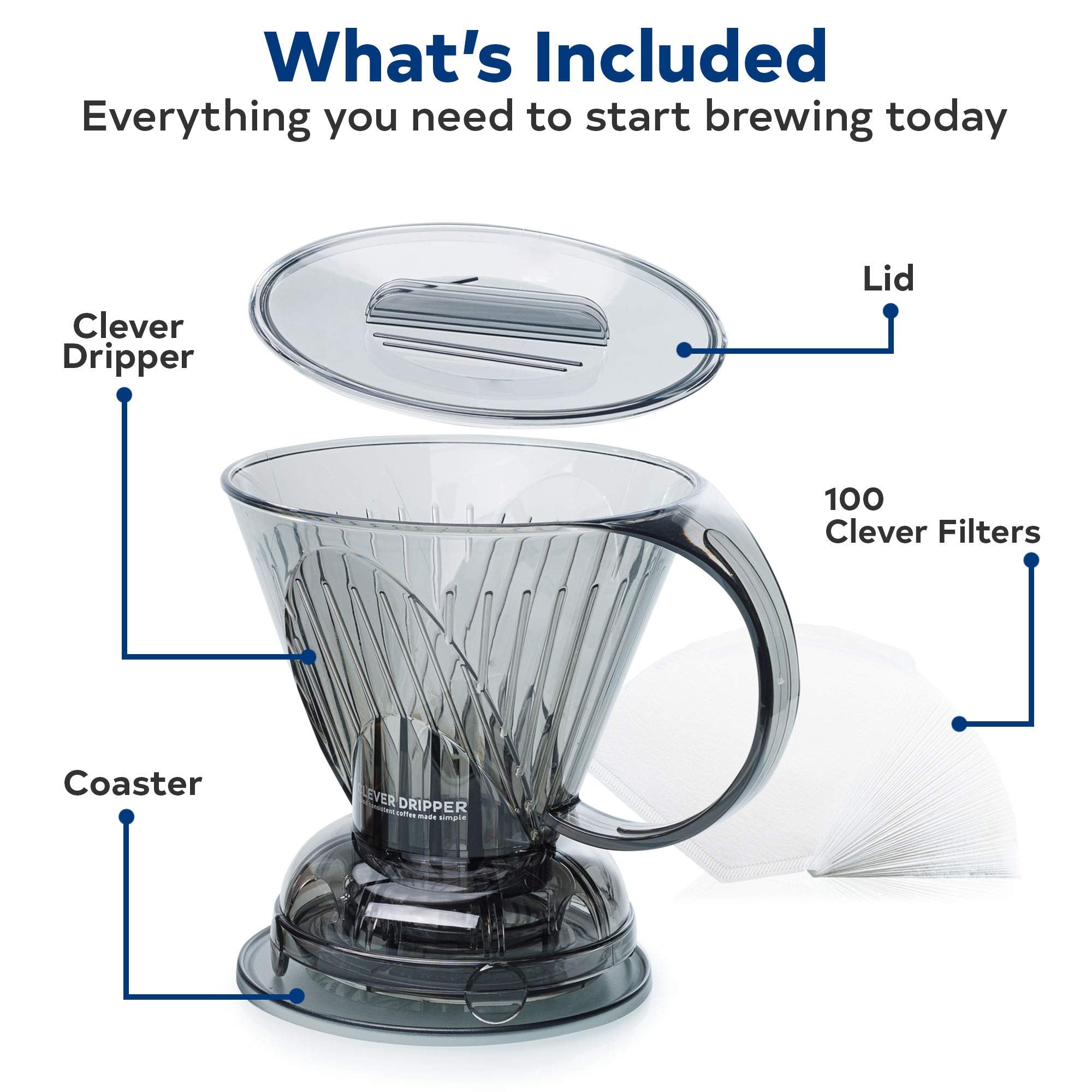 Clever incluye 100 filtros para varias preparaciones.