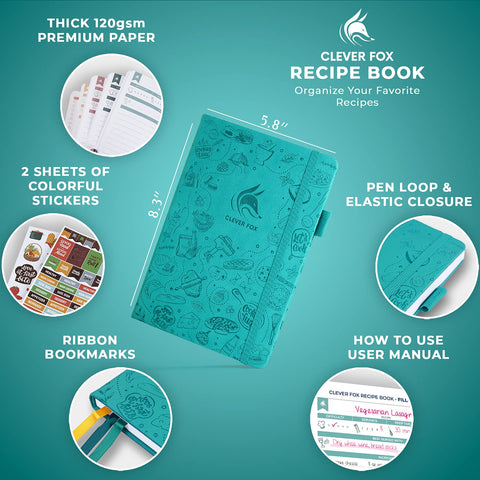 Clever Fox: interiores con páginas numeradas para encontrar recetas rápidamente.