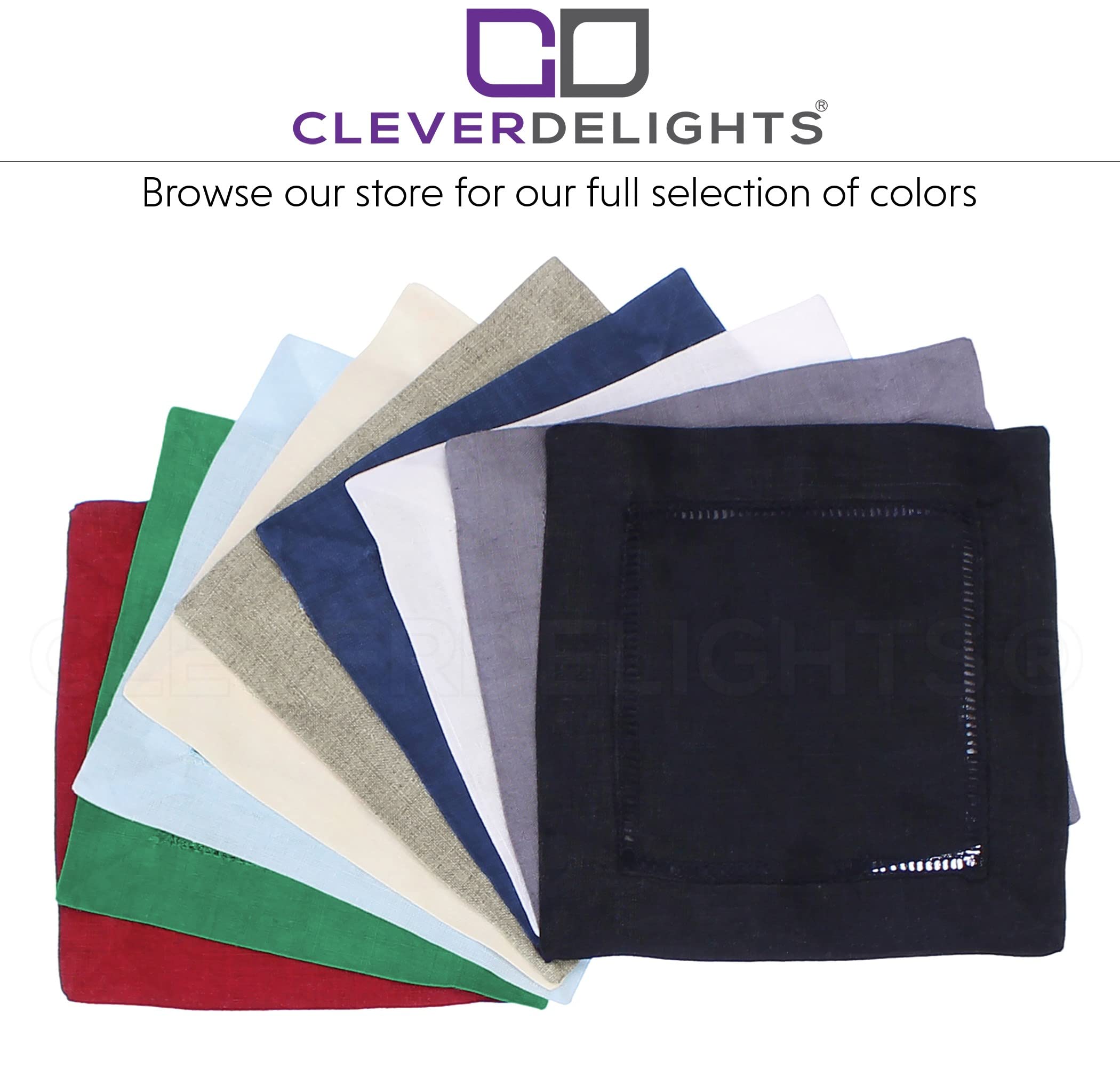 CleverDelights servilletas listas para bordado, monogramas o detalles personalizados.