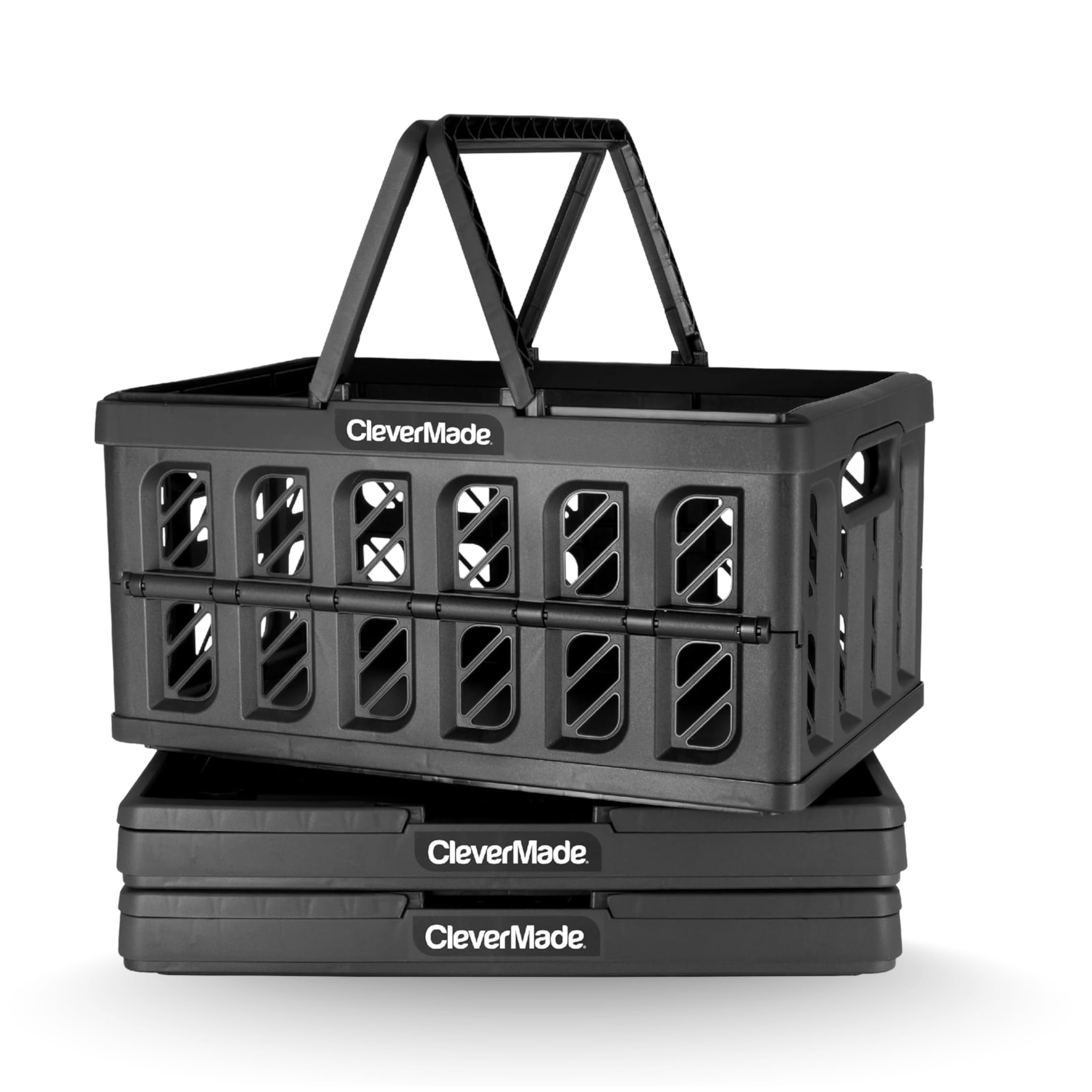 CleverMade cestas colapsables obsidiana, 3 unidades, ahorro de espacio