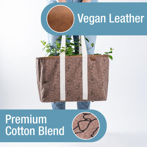 CleverMade LUXE Tote con bolsillo interior con cremallera para objetos de valor