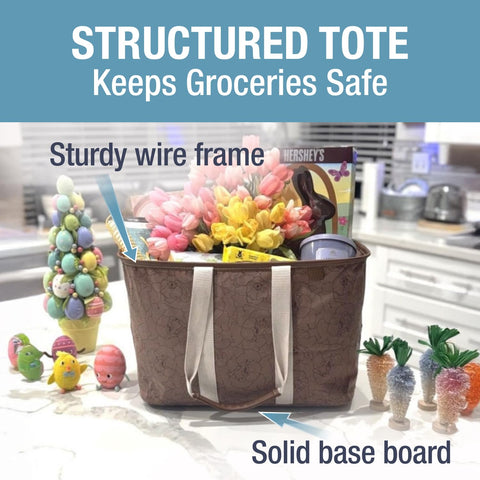 CleverMade LUXE Tote colapsada, fácil de guardar en cualquier lugar
