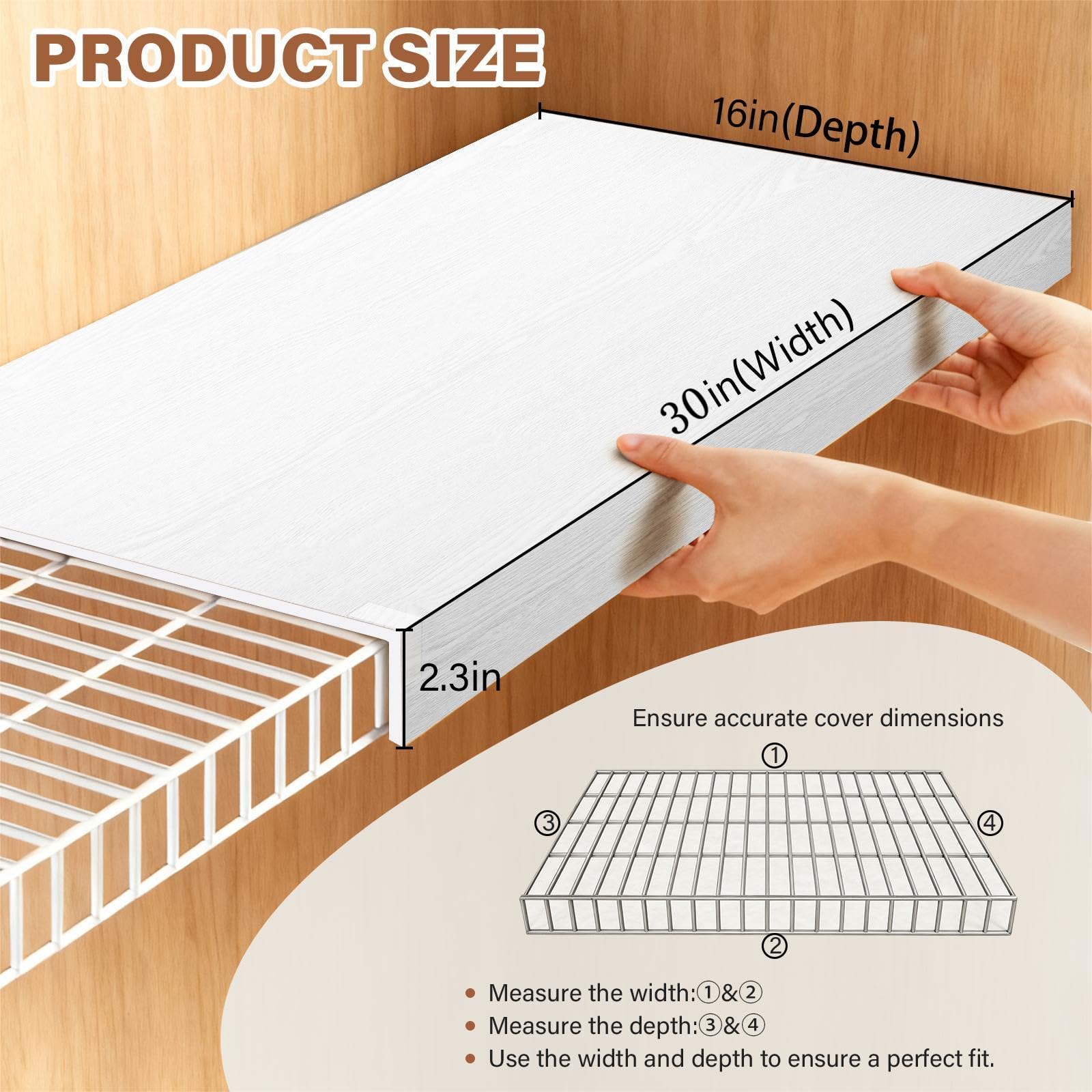 Clicliet revestimiento PVC con aspecto madera para estantes de alambre, fácil limpieza.