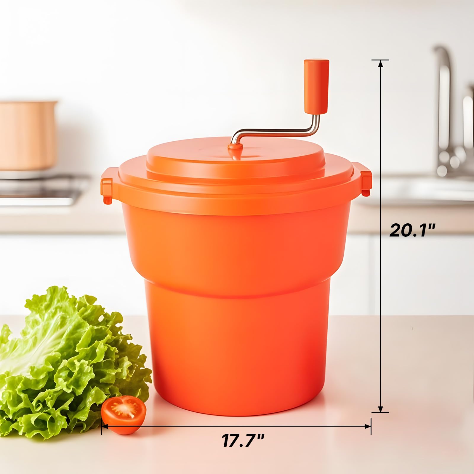La centrífuga CLIVIA realiza rotación rápida para secar vegetales manteniendo su frescura.
