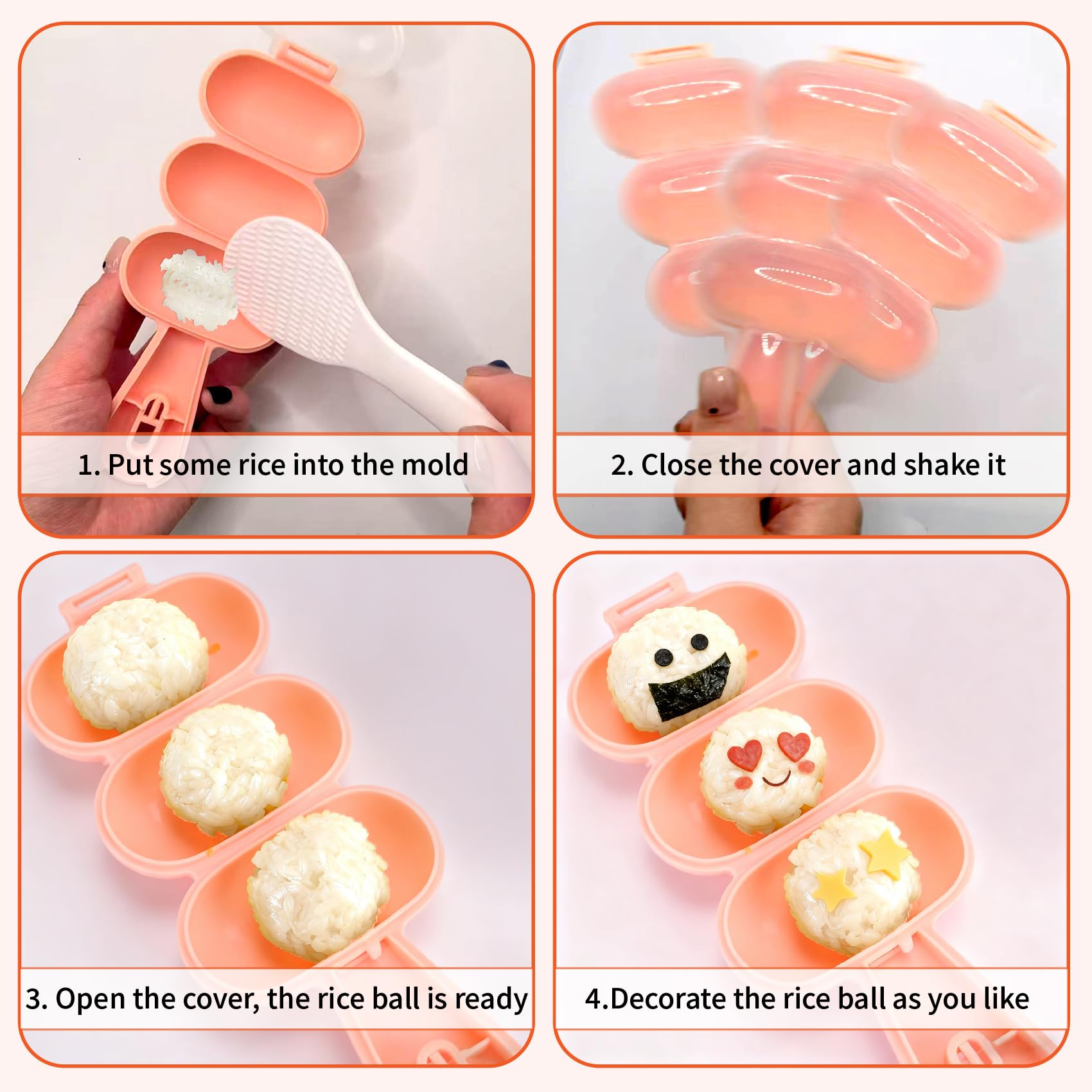 CllyCnny molde flor para onigiri, añade colorido a meriendas divertidas
