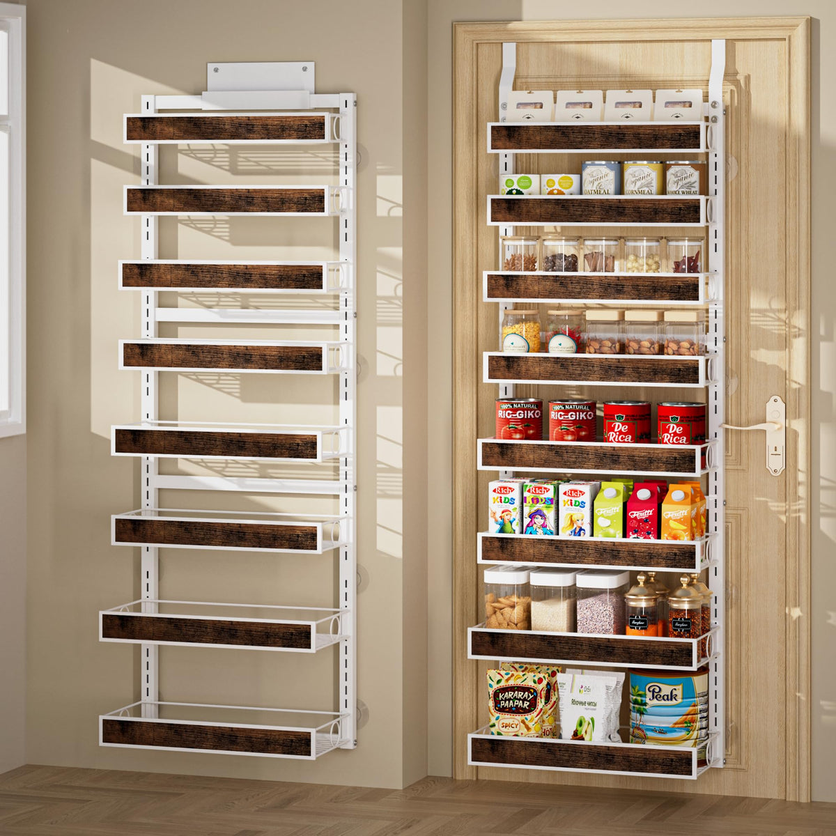 Clothink organizador despensa puerta 8 estantes para mayor capacidad en la cocina