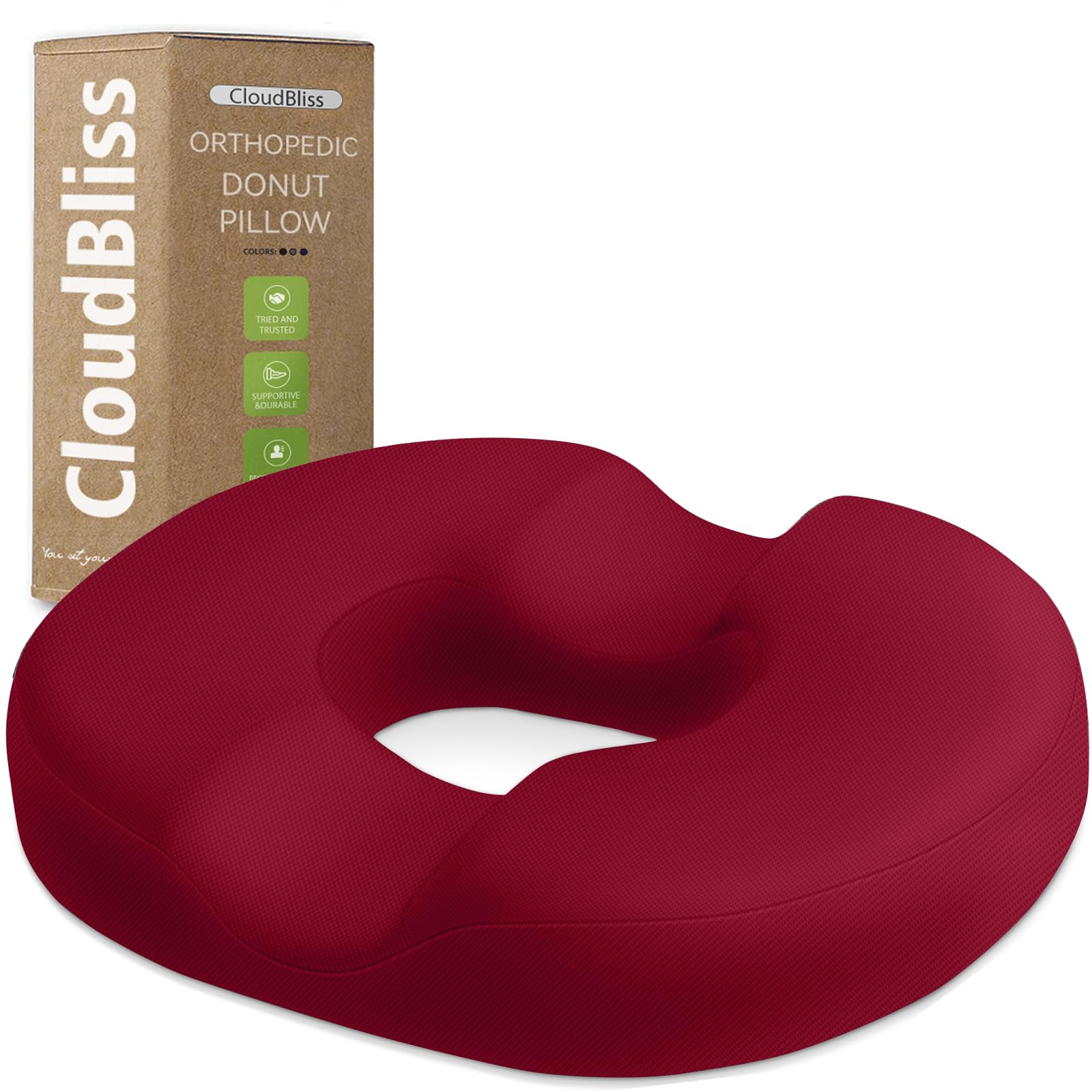 CloudBliss almohadilla circular para asiento rojo ofrece comodidad sostenida en cualquier silla