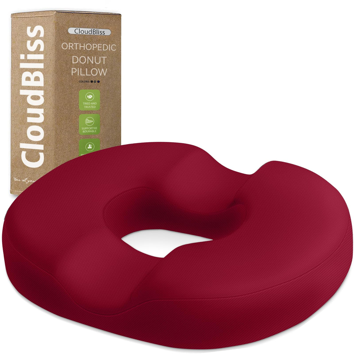 CloudBliss almohadilla circular para asiento rojo ofrece comodidad sostenida en cualquier silla
