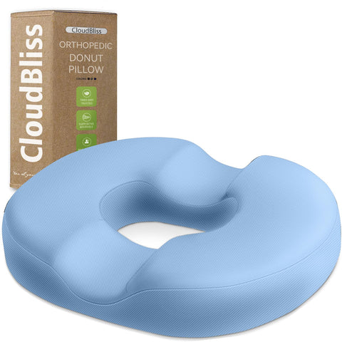 CloudBliss Almohadilla Donut para silla con espuma de memoria y soporte ergonómico