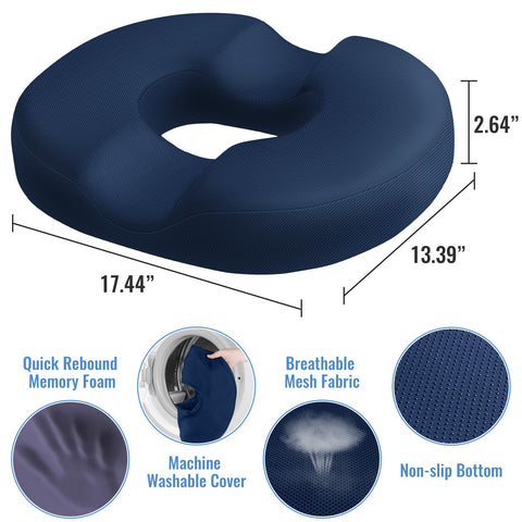 CloudBliss Donut: diseño ergonómico para distribuir el peso y cuidar el cóxis.