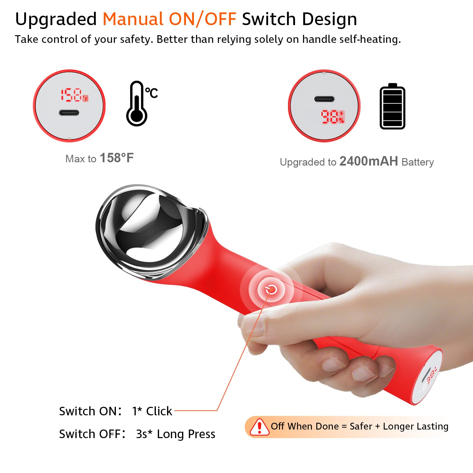 Cuchara Cloukily resistente al agua IP67 para lavado seguro.