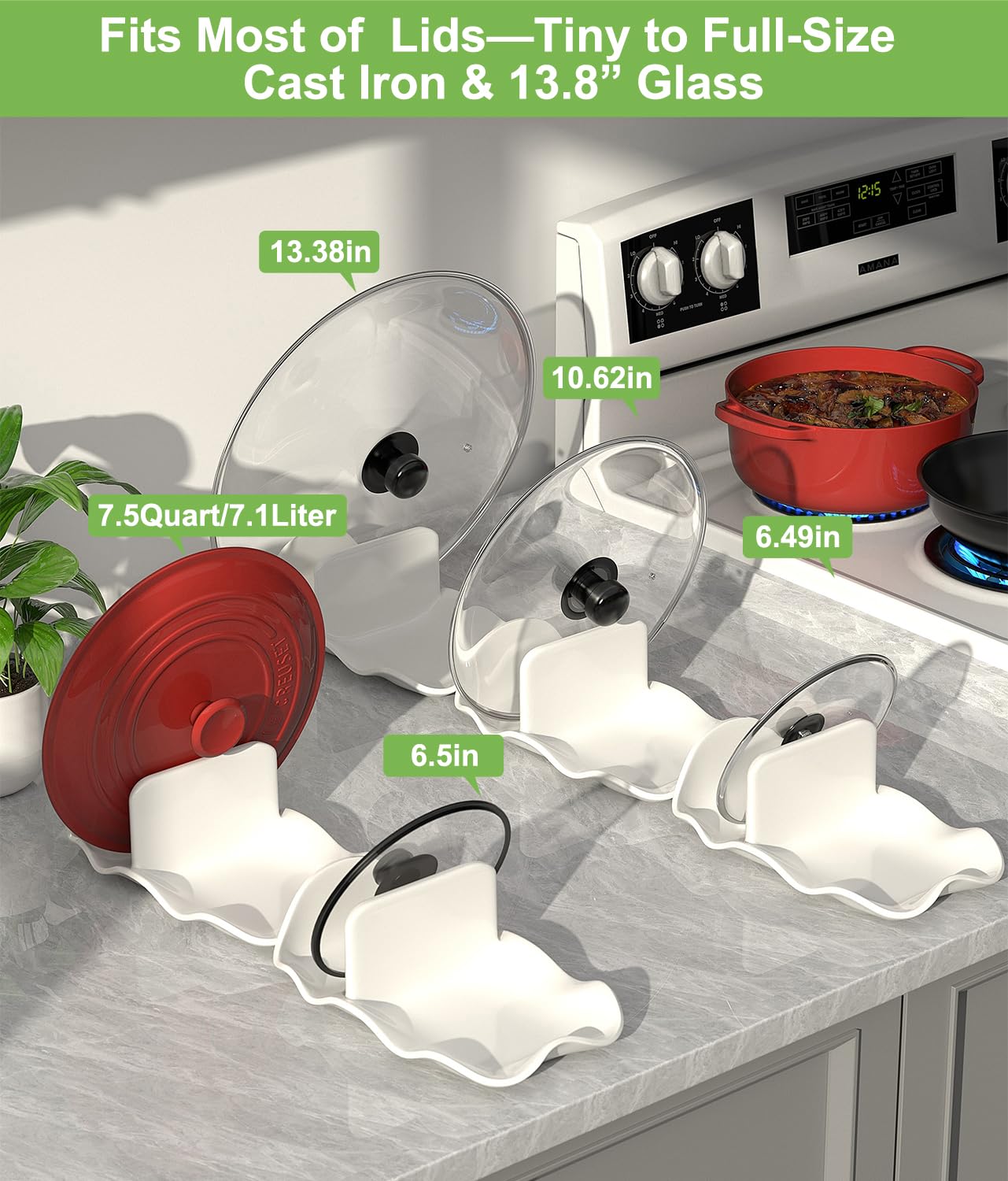 CLTIKACK escurridor cerámico para utensilios, recoge aceites y evita salpicaduras
