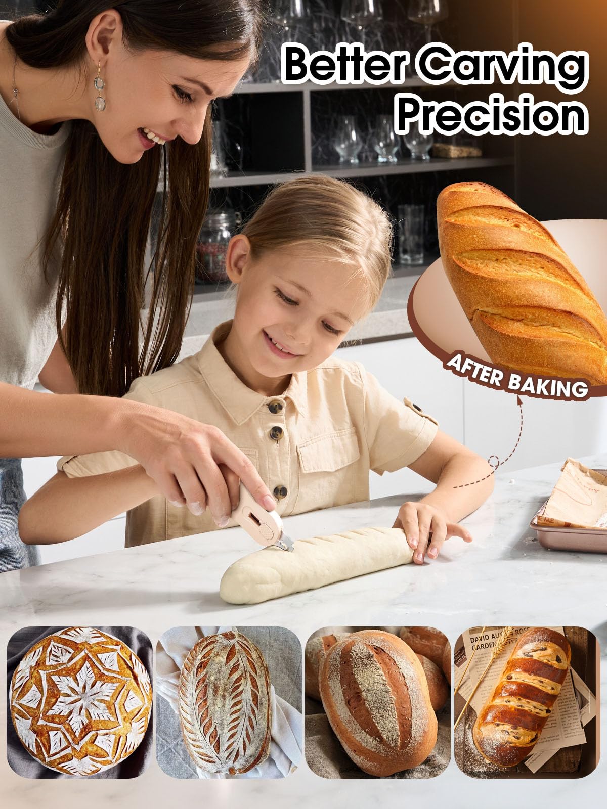 CLUEAPOP lama de pan con cuchilla extraíble para reemplazos seguros.