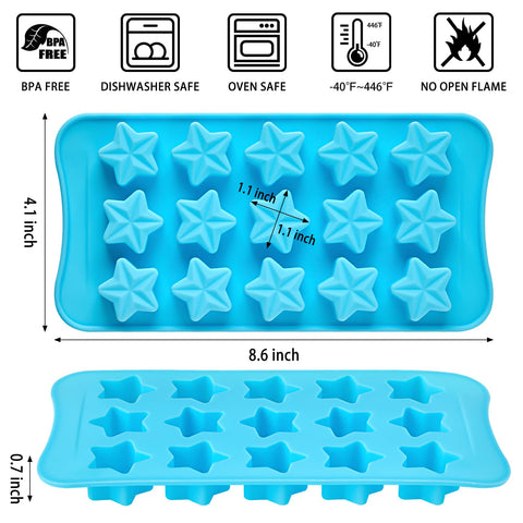 CLUEWR estrella molde silicona: forma atractiva para chocolates y gelatinas