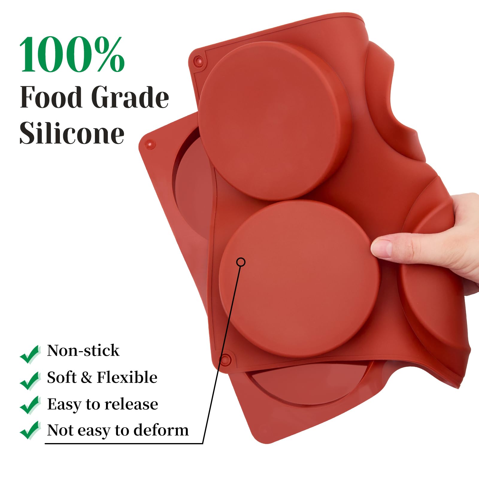 CLUEWR molde desayuno sándwich silicona antiadherente para huevos uniformes.