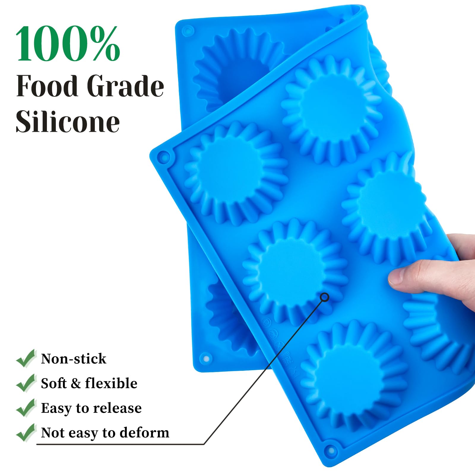 CLUEWR molde mini tartas silicona para dulces, 12 cavidades