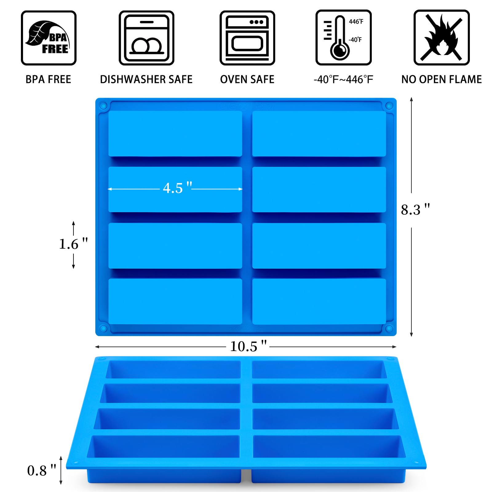 CLUEWR molde silicona rectangular para hornear dulces