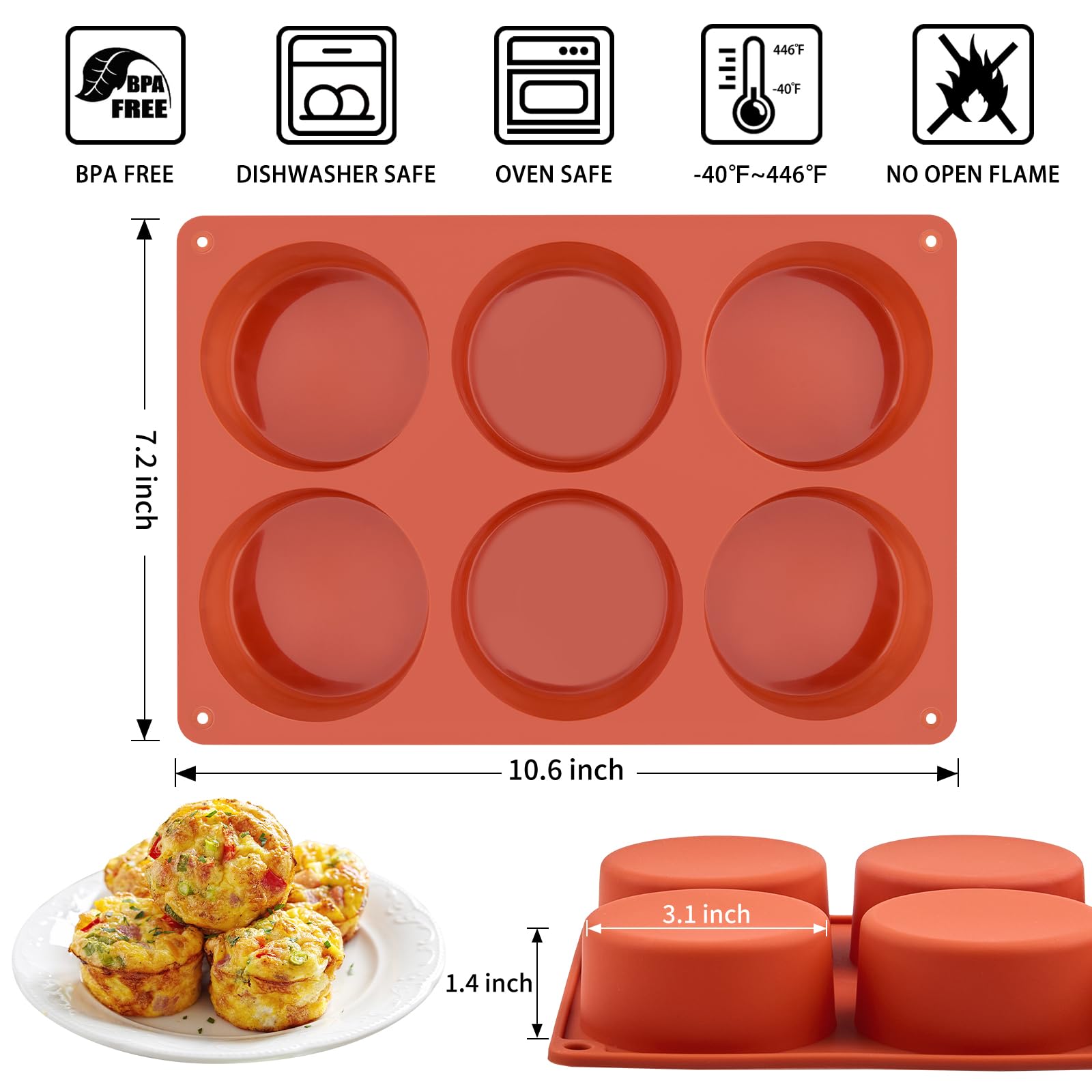 CLUEWR molde silicona desmoldado sin esfuerzo, apto para lavavajillas.